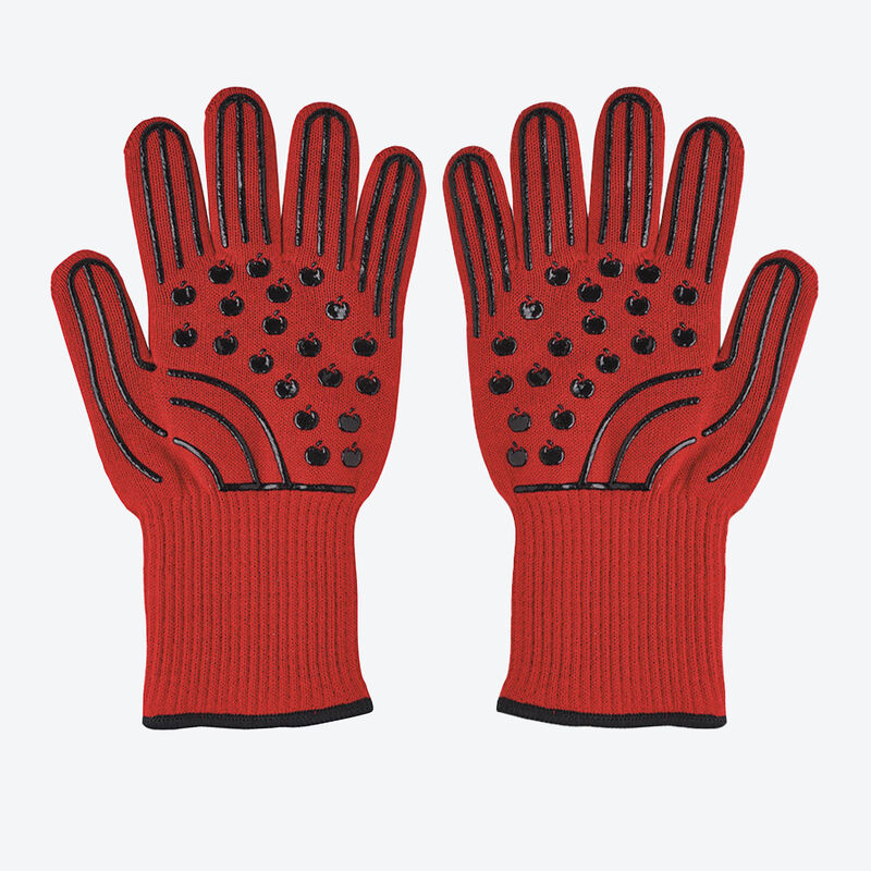  Bis 500 °C feuerfest: Elastische Hitzeschutz Handschuhe mit rutschfestem Profil
