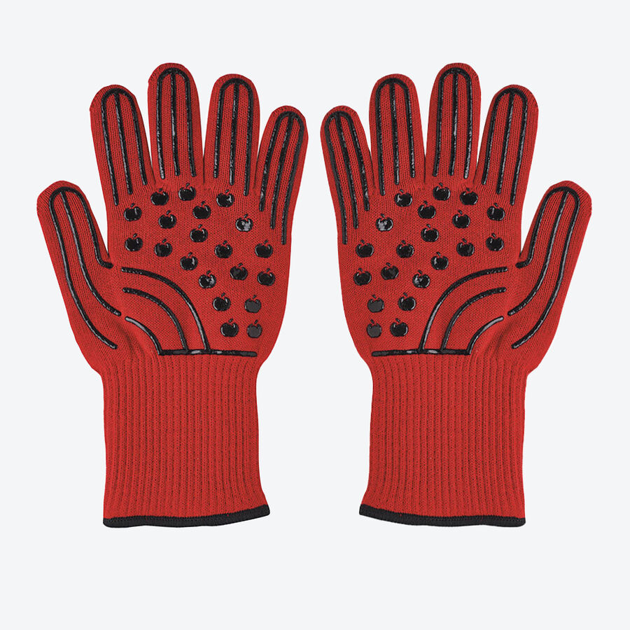  Bis 500 C feuerfest: Elastische Hitzeschutz Handschuhe mit rutschfestem Profil