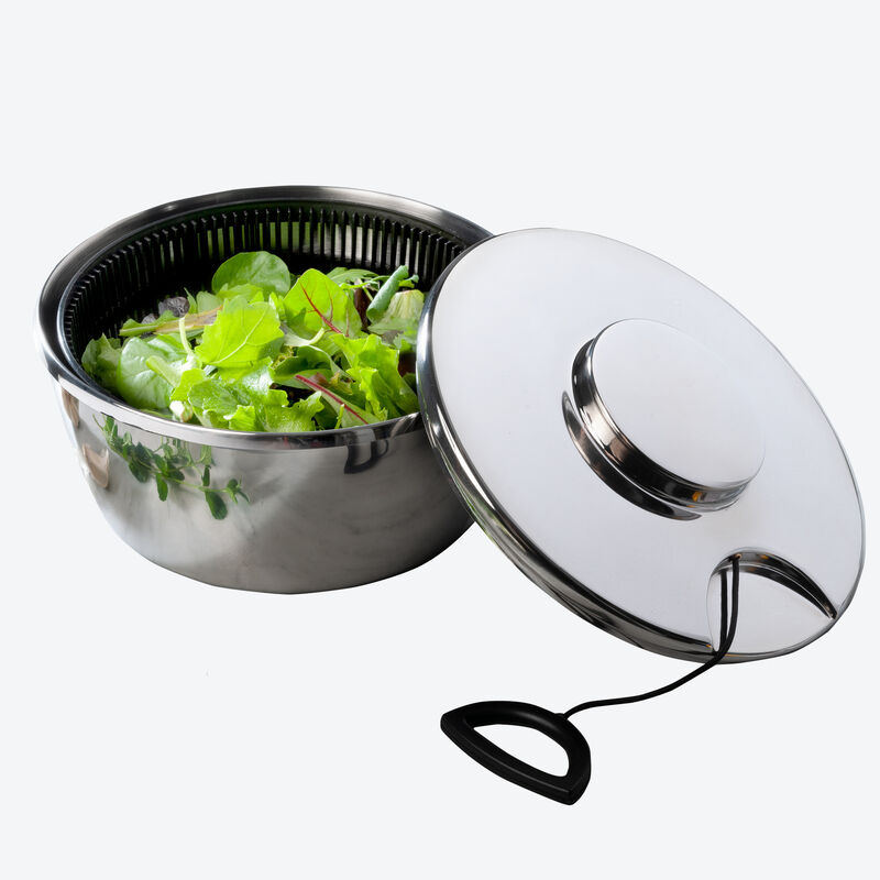  Edelstahl-Salatschleuder: in Sekundenschnelle trockene Salate