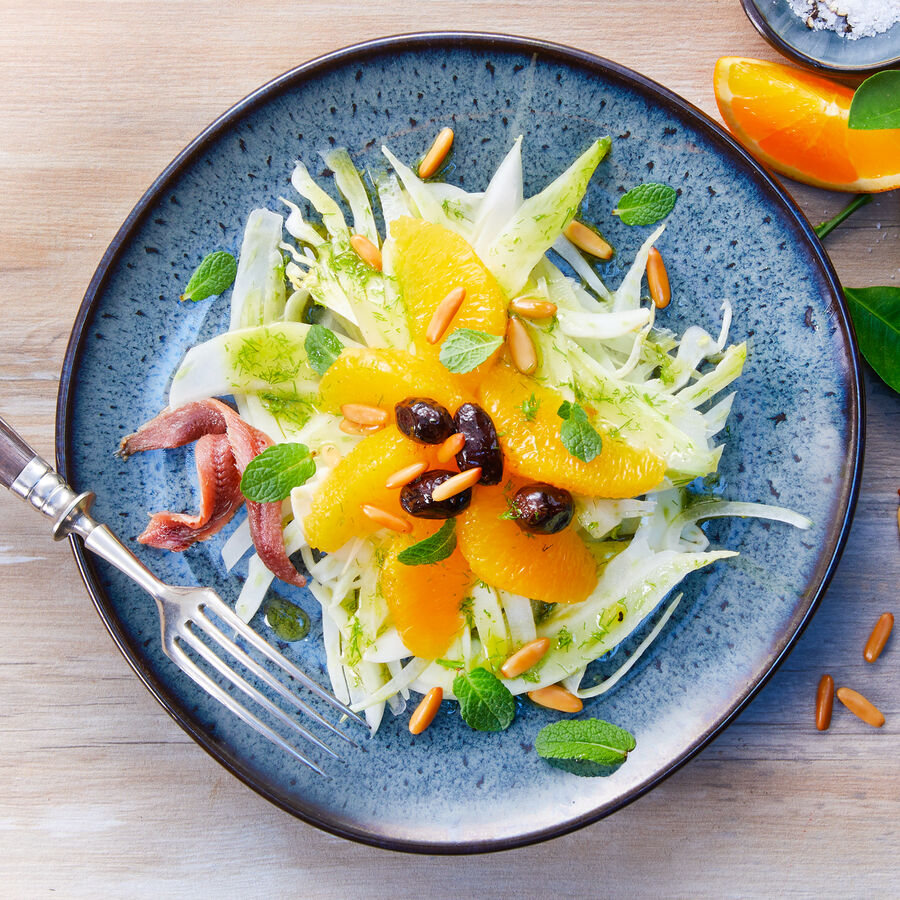 Sizilianischer Orangen-Fenchel-Salat Insalata di arance e finocchi alla ...