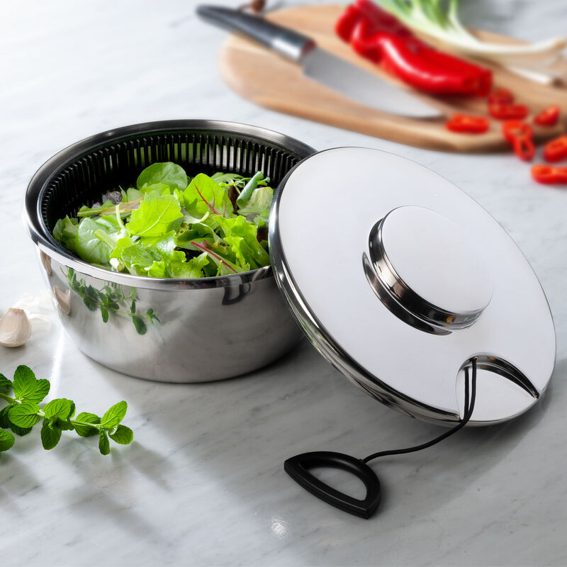  Edelstahl-Salatschleuder: in Sekundenschnelle trockene Salate Bild 2