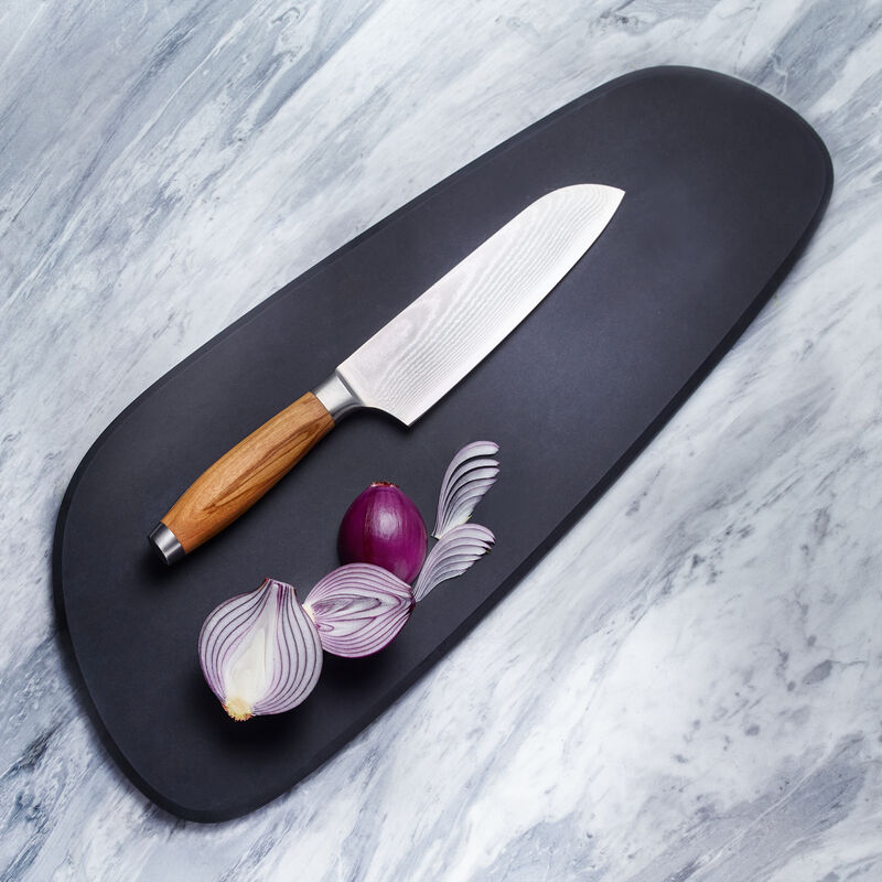 Großes Santokumesser: Premium-Damaszener-Messer mit edlen Olivenholzgriffen erfüllen höchste Ansprüche Bild 2