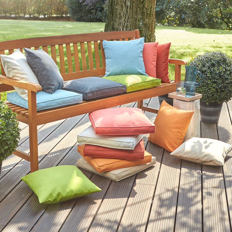 Outdoor-Sitzkissen (gefüllt): lichtecht und fleckenabweisend in sommerlichen Farben Bild 2