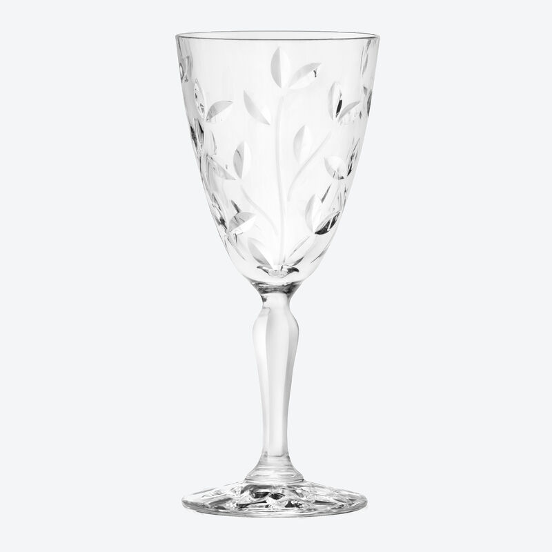 Klassische Wein-Kristallgläser mit Blätterdekor für stilvollen Genuss Bild 3