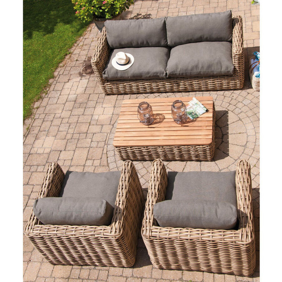 4tlg.-Set: Premium Lounge-Gartenmöbel aus wetterfestem Polyrattan
