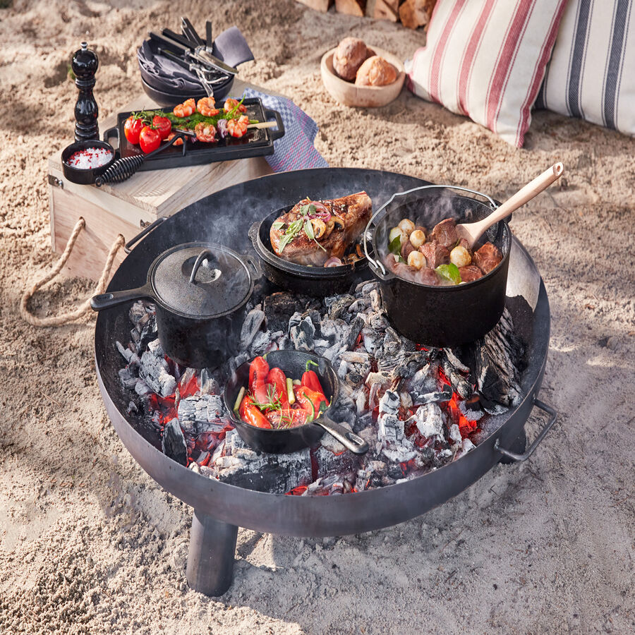 Groes 5-teiliges BBQ Dutch Oven Set fr drinnen und drauen Bild 2