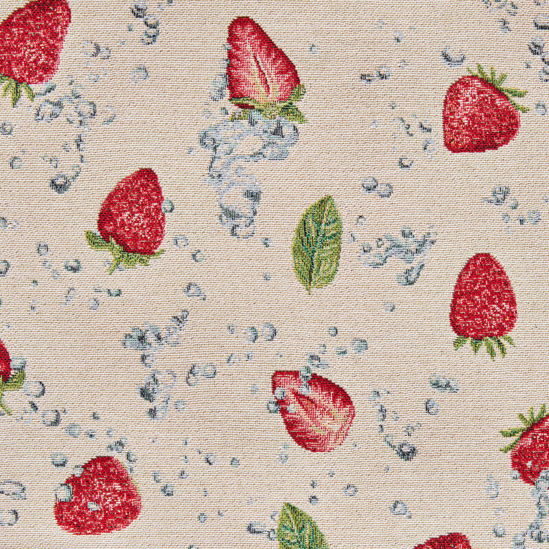 Edle Gobelin-Tischdecke im sommerlichen Erdbeer-Dessin Bild 2