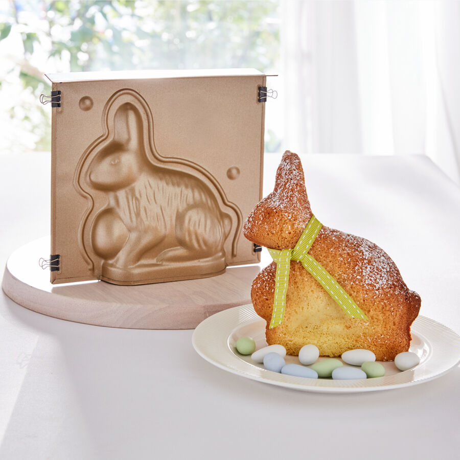 3D-Osterhase selbst backen in auslaufsicherer, nicht haftender Karbonstahl-Form Bild 2
