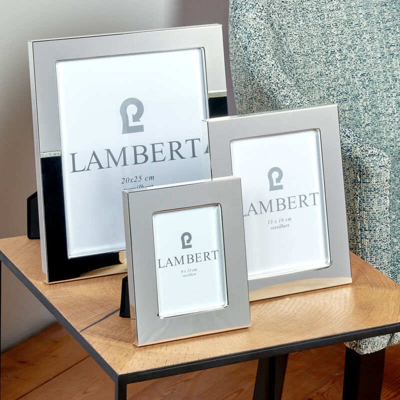 Versilberter Lambert Bilderrahmen mit breitem Rand, Fotorahmen, Wechselrahmen, versilbert Bild 2