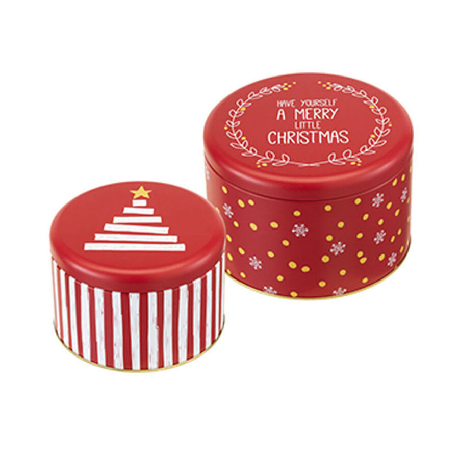 Weihnachts-Keksdose rund: Gebäck frisch, knusprig, aromatisch und ...