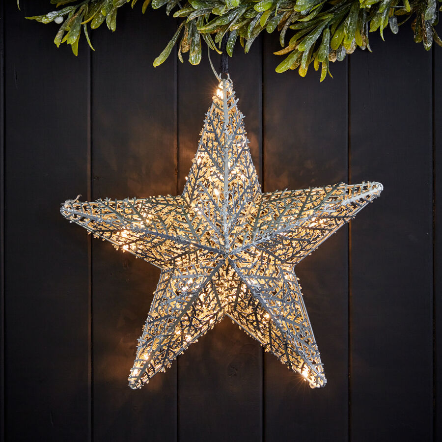 LED-Leuchtstern mit kunstvollen Perforationen, Fensterstern, Weihnachtsdeko, Dekoleuchte Bild 2