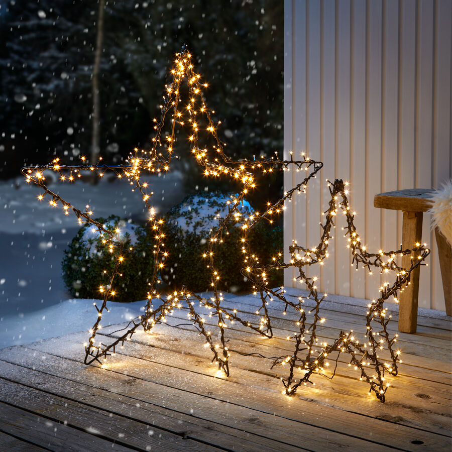 3D-Leuchtstern indoor- und outdoorgeeignet, Leuchtstern, Gartenstecker, Weihnachtsbeleuchtung Bild 2