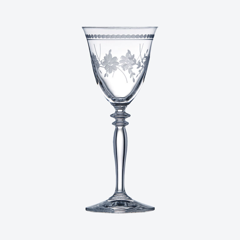 Böhmische Kristall-Weingläser klein mit filigranem Pantografie-Blumenmotiv Bild 4