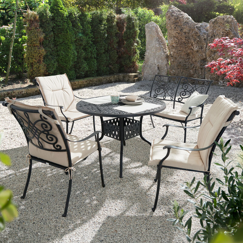 Eleganter Gartenstuhl aus 100 % wetterfestem Aluguss, Bistrostuhl, Aluminium Gartenstuhl Bild 2