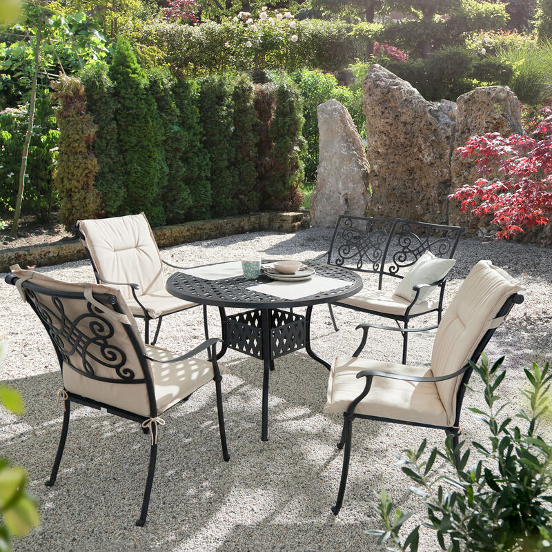 Elegante Gartenliege aus 100 % wetterfestem Aluguss, Rollliege, Sonnenliege, Relaxliege, Liegestuhl Bild 2