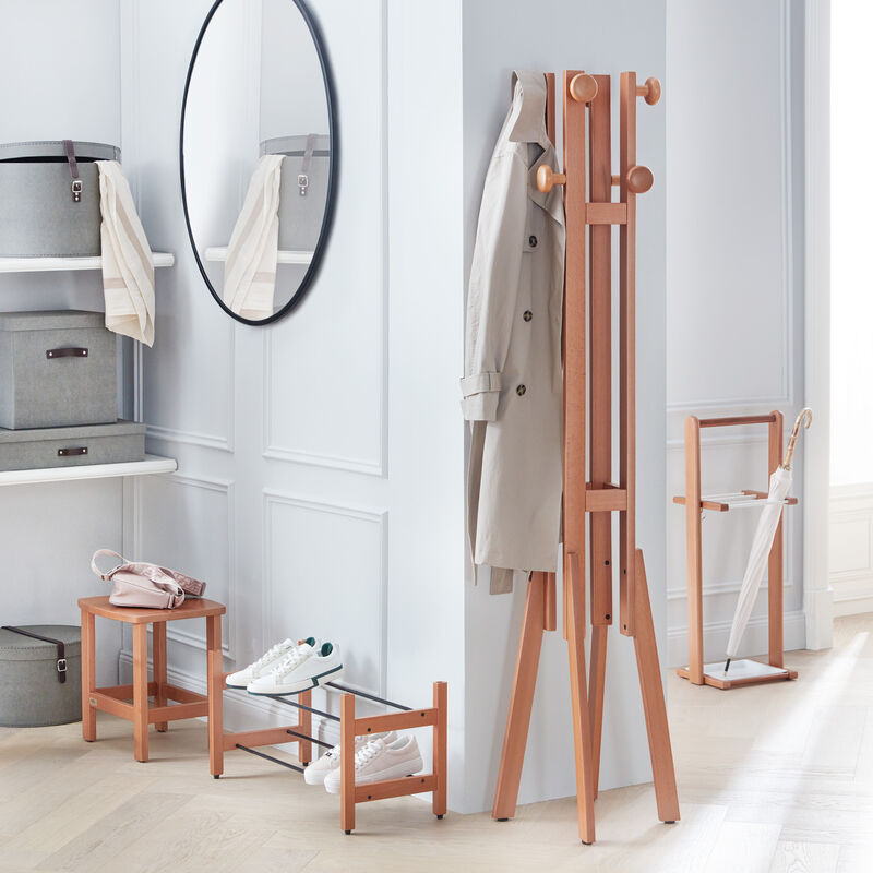 Ntzliche Garderobe aus massiver Buche, Garderobenstnder, Kleiderstnder, Garderobenpfosten Bild 2