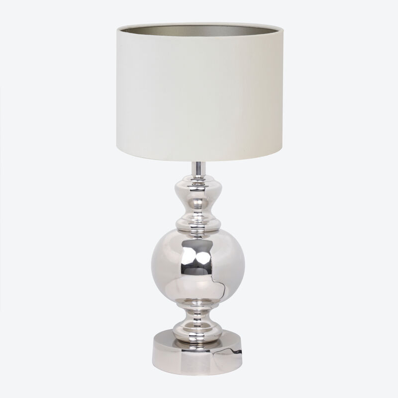 Textiler Velours-Lampenschirm in creme fr Tisch- oder Stehlampe, Zylinder, Lampenschirm, Tischleuchte Bild 3