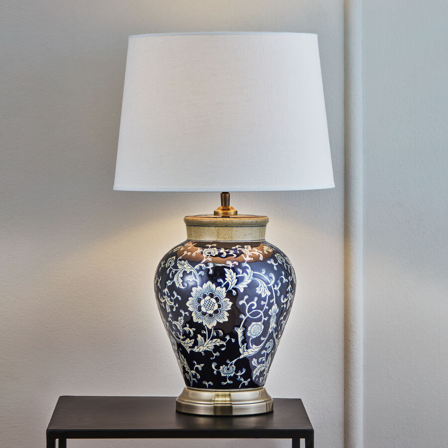 Exquisite Tischlampe im chinesischen Ming-Stil, Tischleuchte, Nachttischlampe, Handbemalt Bild 2