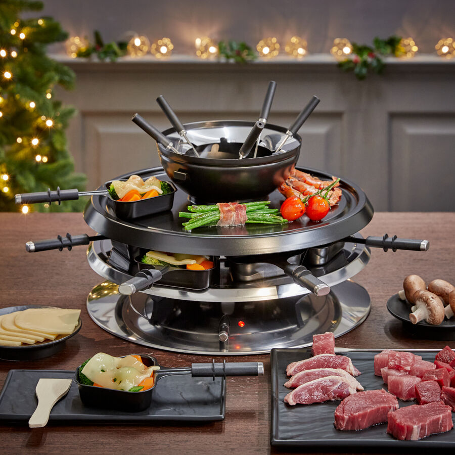 4-in-1 Fondue, Raclette, heier Stein und Tischgrill Bild 2