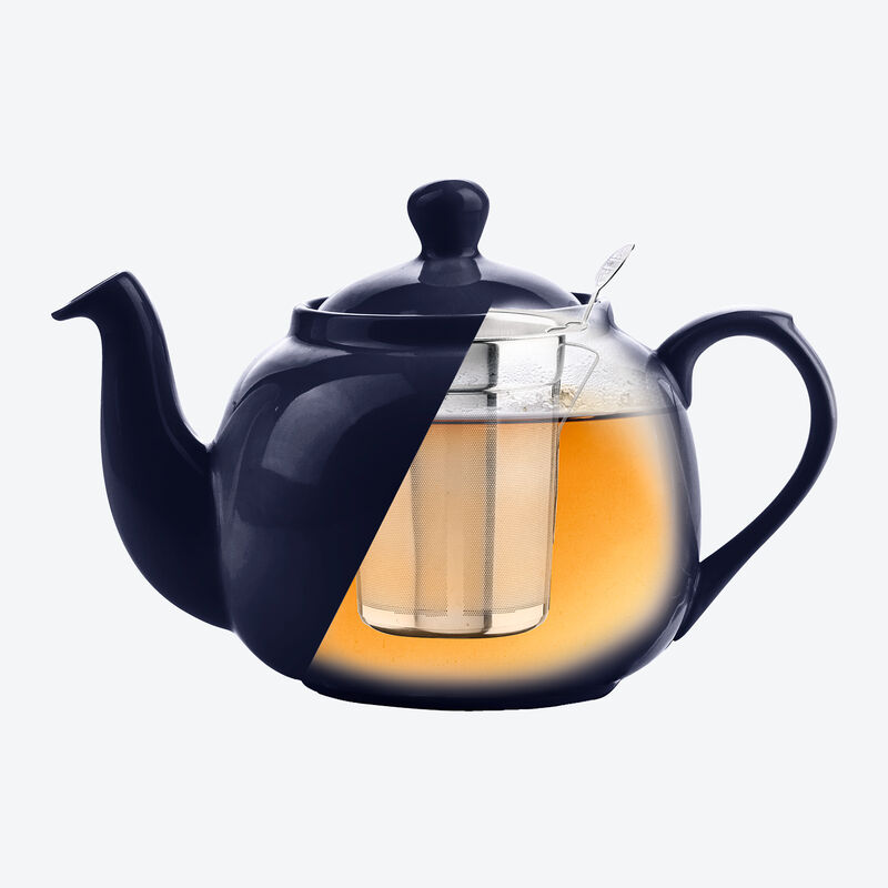 Tropft nicht: Teekanne im englischen Design mit Edelstahl-Filtereinsatz Bild 3