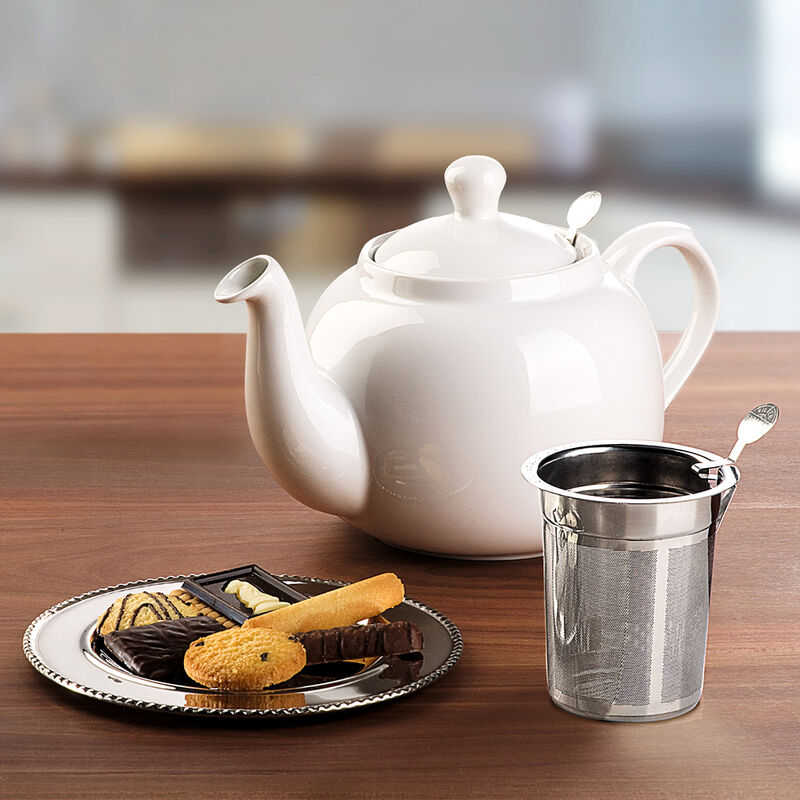 Tropft nicht: Teekanne im englischen Design mit Edelstahl-Filtereinsatz Bild 4