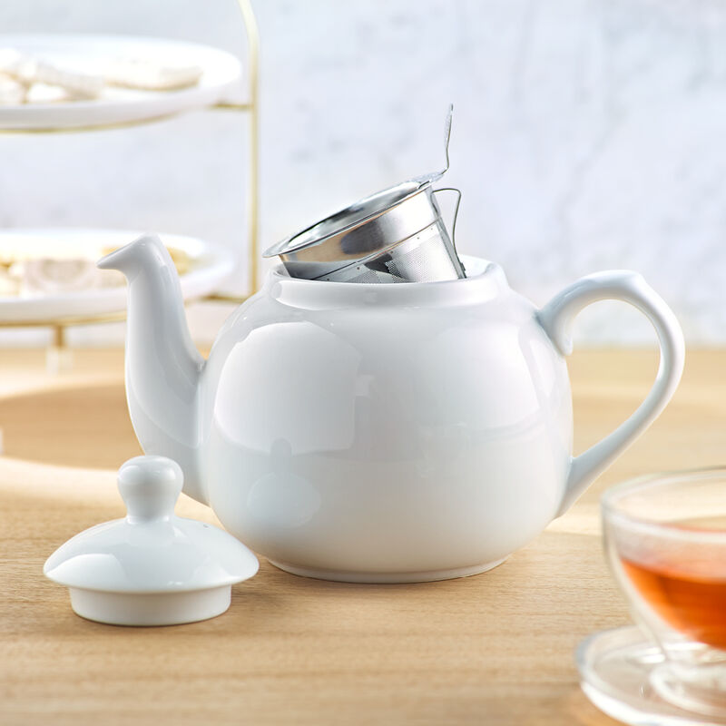 Tropft nicht: Teekanne im englischen Design mit Edelstahl-Filtereinsatz Bild 5