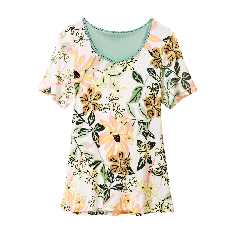Hautfreundlich leichtes Pyjama-Shirt mit Blumenprint Bild 2