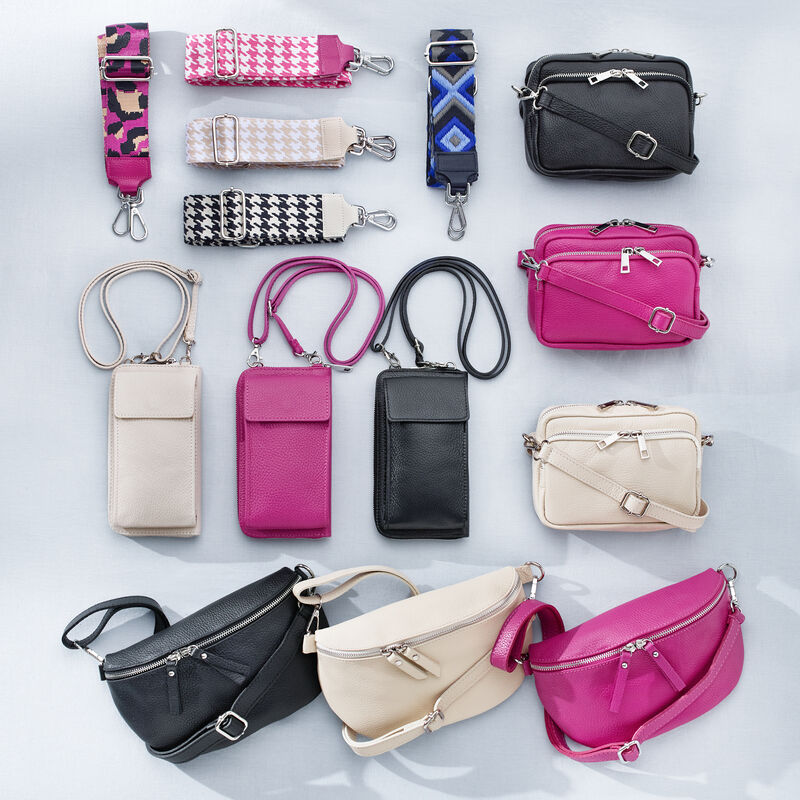 Web-Taschenband Leo, Pink/Schwarz/Bronze zum Austauschen, Hüfttasche, Handtasche, Geldbörse, Handytasche, Tasche, Bauchtasche Bild 3