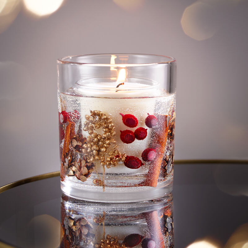Handgefertigte Weihnachtskerze mit echten Früchten und Blumen, Kerze im Glas, Duftkerze, Weihnachtsduft Bild 2