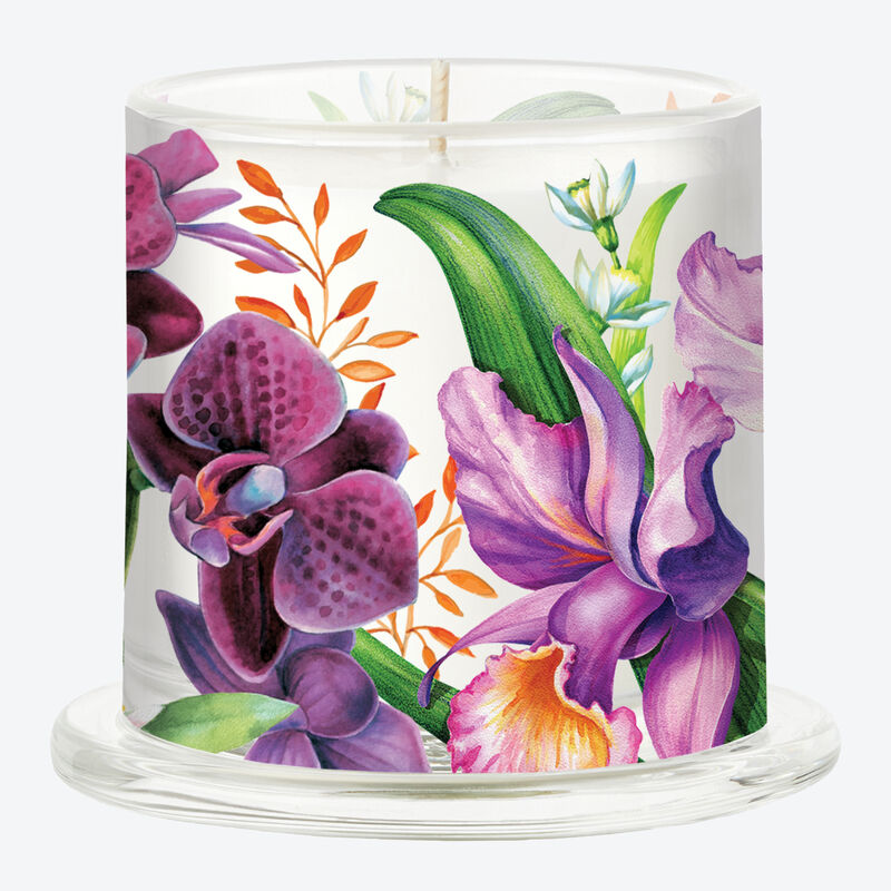 Orchideen-Duftkerze mit schtzender Glasglocke Bild 3