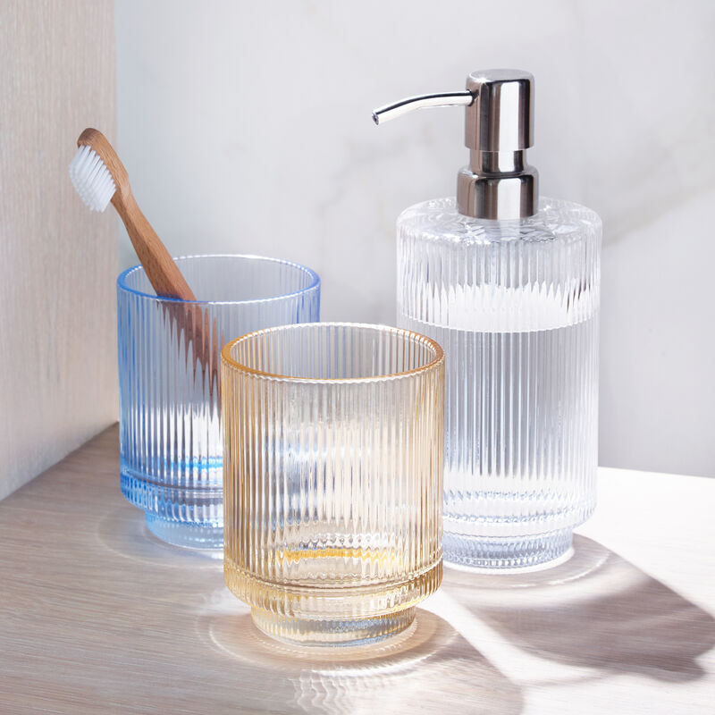 Zeitlos eleganter Glas-Zahnbürstenbecher für das Bad, Zahnputzbecher, Zahnbürstenhalter, Badezimmer Cup Bild 3