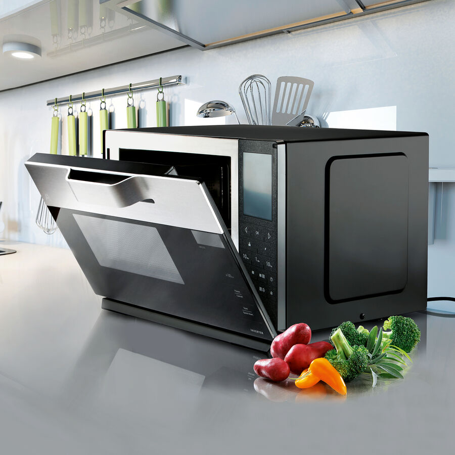 Backofen-Innovation: Groraum-Mikrowelle ohne Drehteller, Heiluft, Grill Bild 2