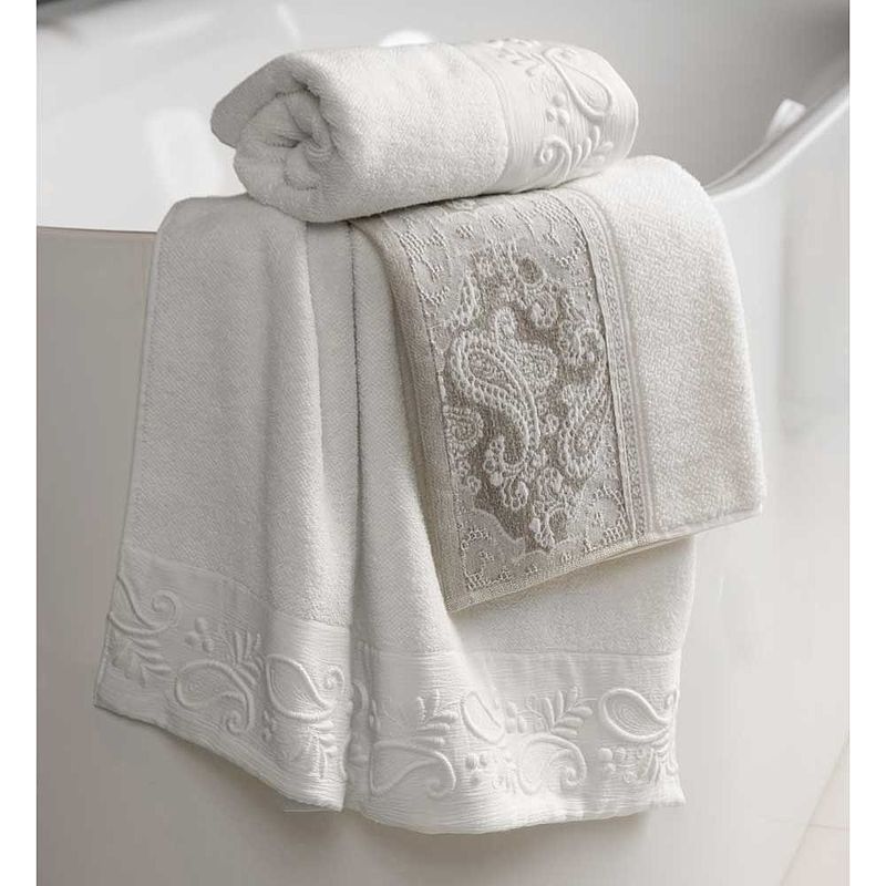Handtücher mit weißer Jacquard-Bordüre Bild 2