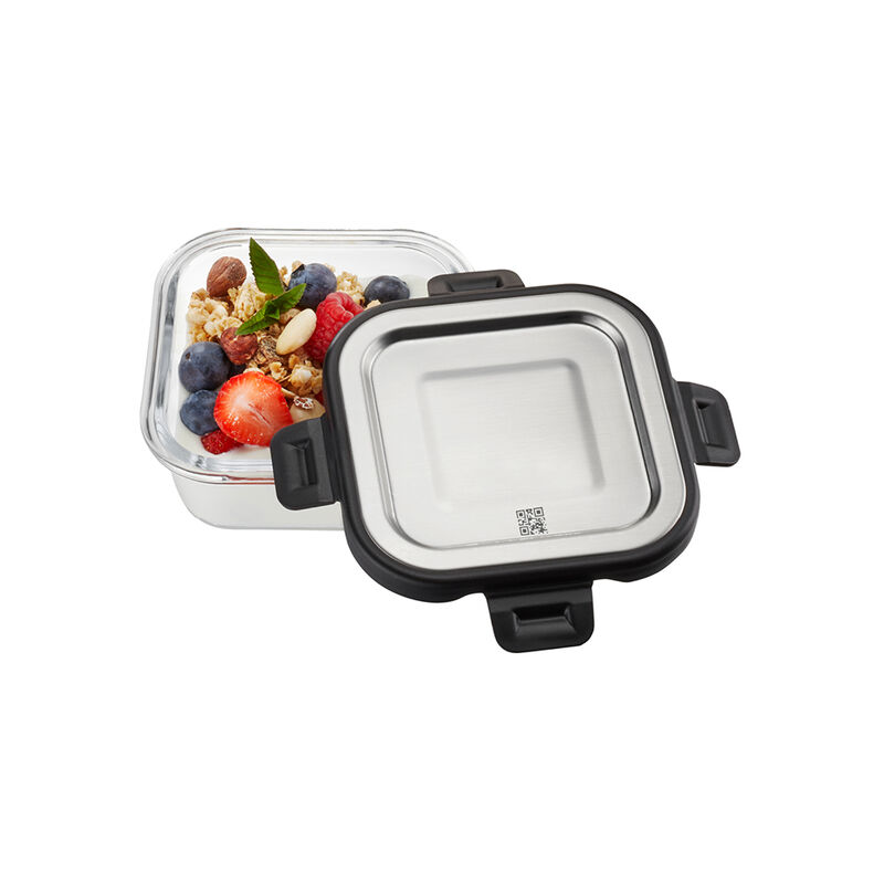 Lebensmittel hygienisch aufbewahren: Auslaufsichere Hartglas-Frischhaltedosen mit Edelstahldeckel Bild 2