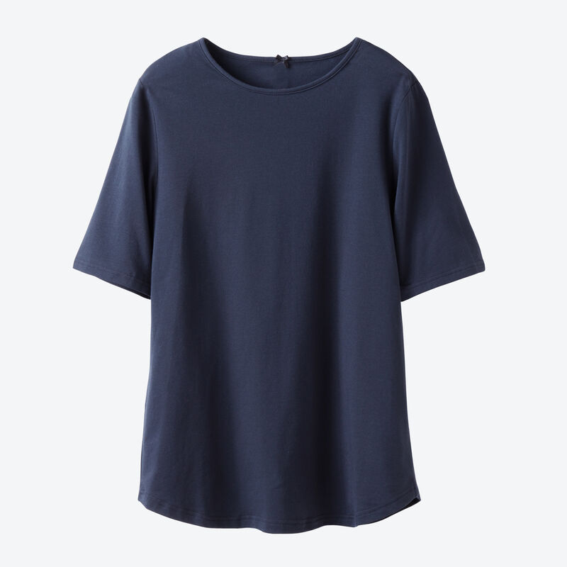 Basic Halbarm-Shirt Navy zur Komfort-Mix-Nachtwäsche