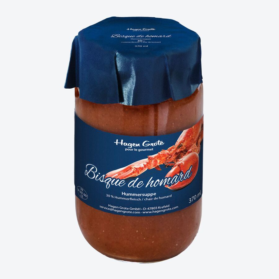 Bisque de Homard: Feinste Hummersuppe mit 30 % priertem Hummerfleisch