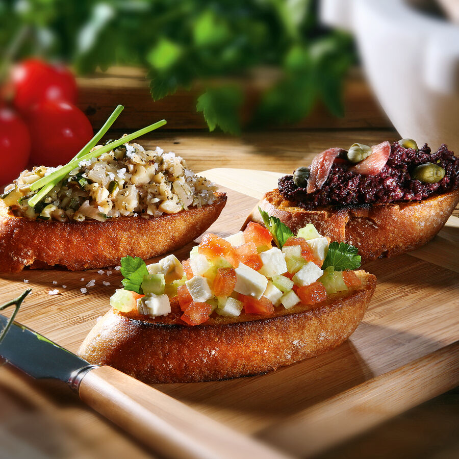 Dreierlei Gemse-Crostini