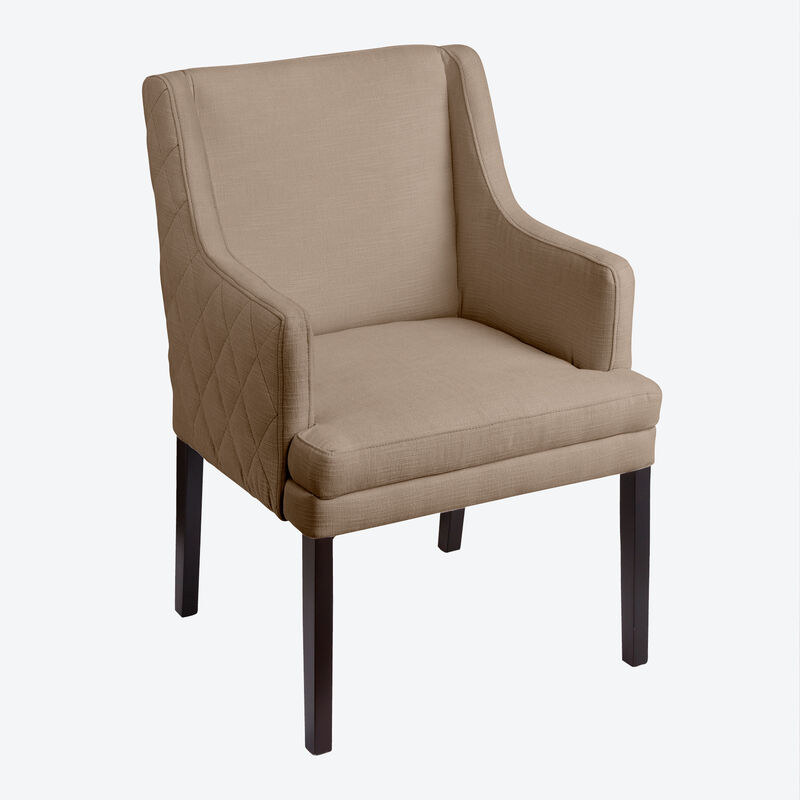 Elegant gesteppter Armlehn-Sessel in Stoffvariante Samt