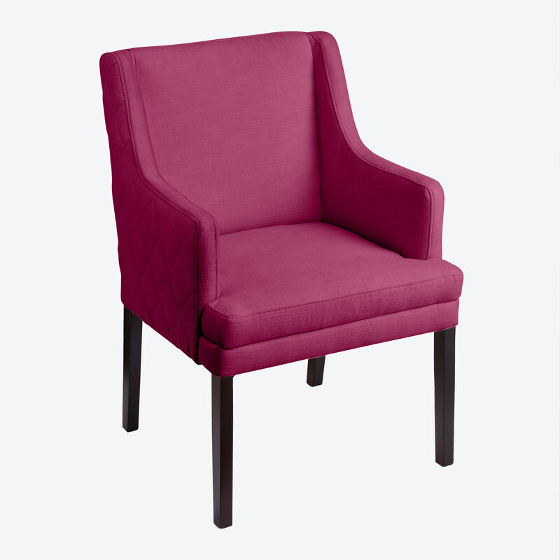 Elegant gesteppter Armlehn-Sessel in Stoffvariante Velours