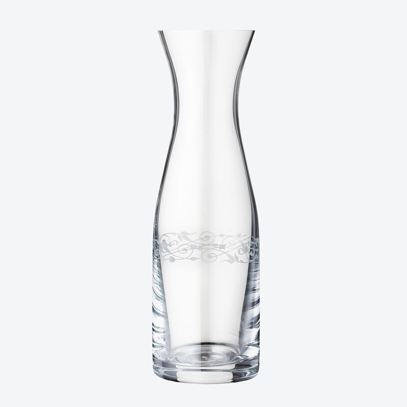 Elegante Kristallglas-Karaffe mit filigranem Pantografie-Rankenmuster