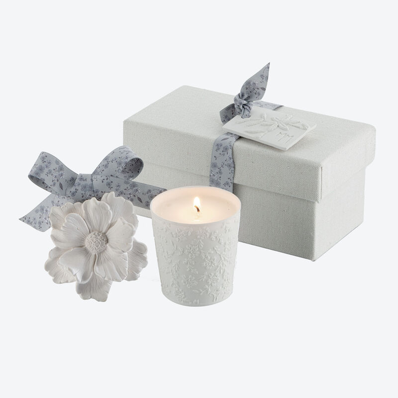 Franzsisches Geschenke-Duftset Fleur de Coton, Duft-Set, Duft-Geschenkset, Raum-Set, Duftkerze