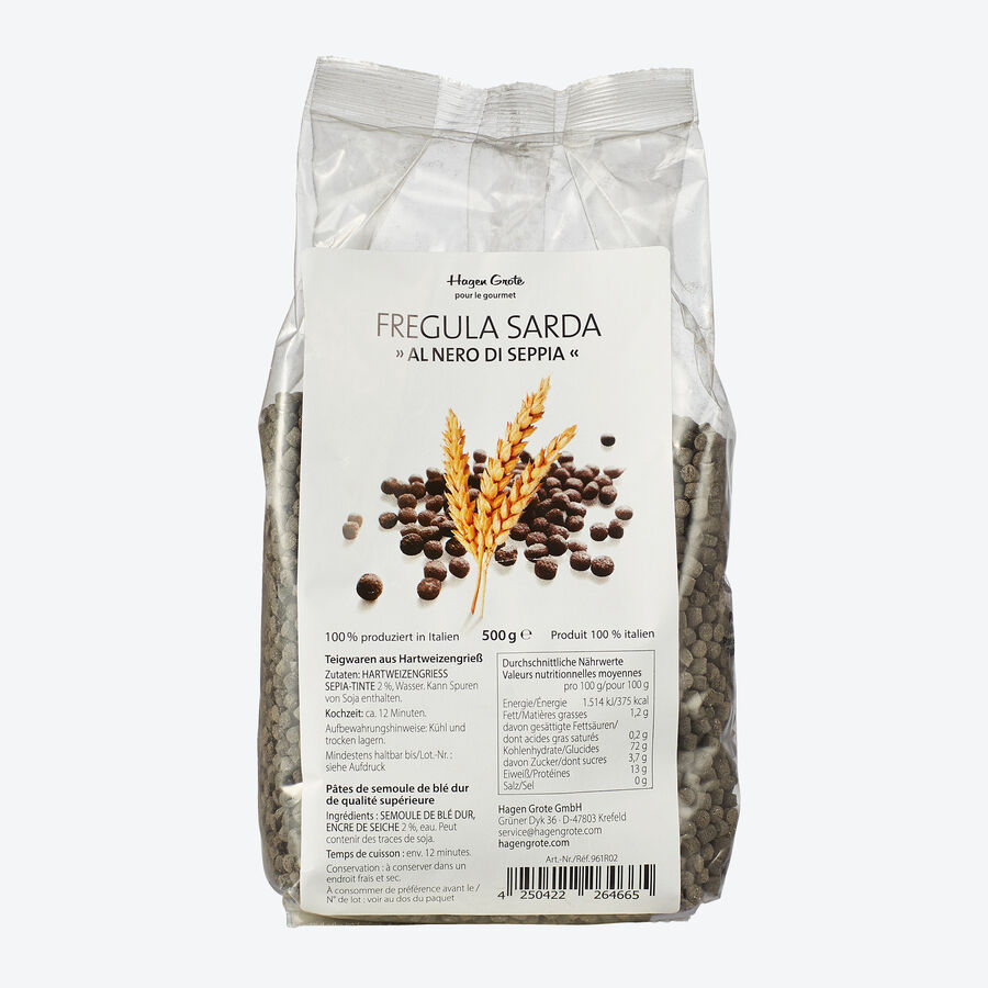 Fregula: Sardische Kugel-Pasta Sepia schwarz, Bronze, Bronzepasta