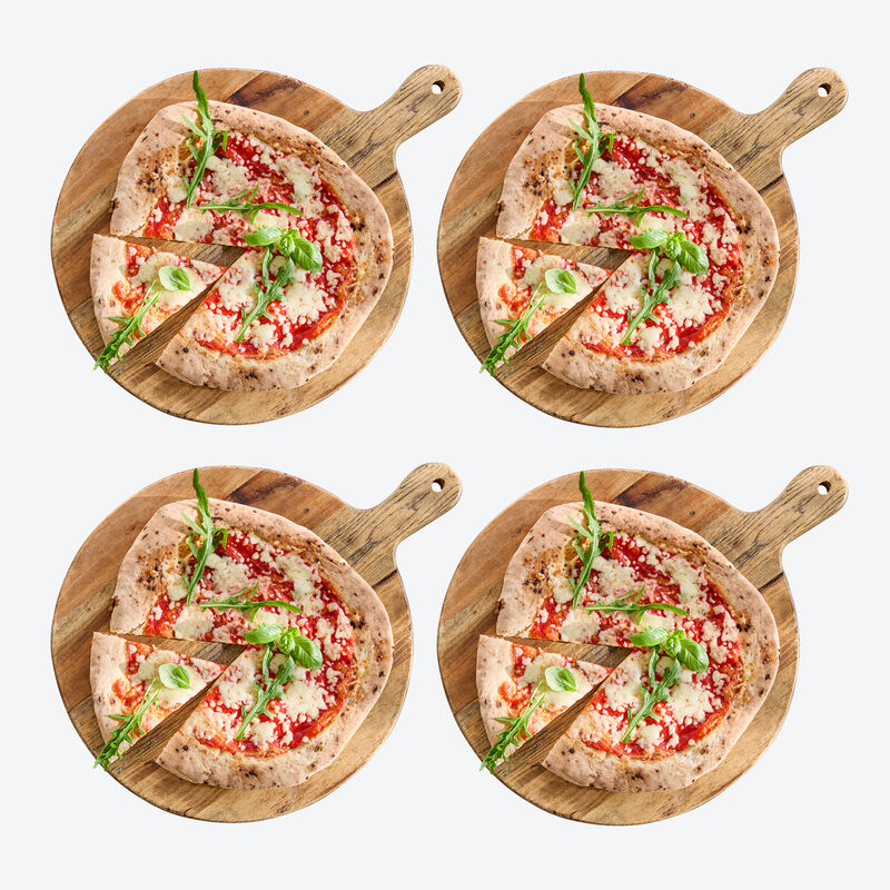 Frisch vorgebackene Pizza aus Neapel, Pizzaboden, Pizza-Teig