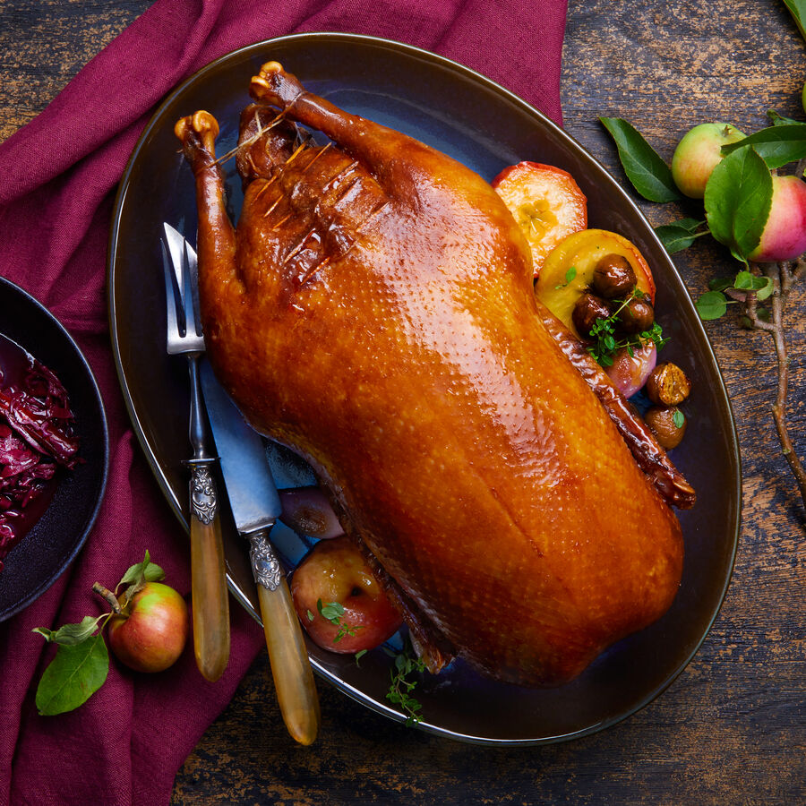 Gefllte Gans mit Rotkohl