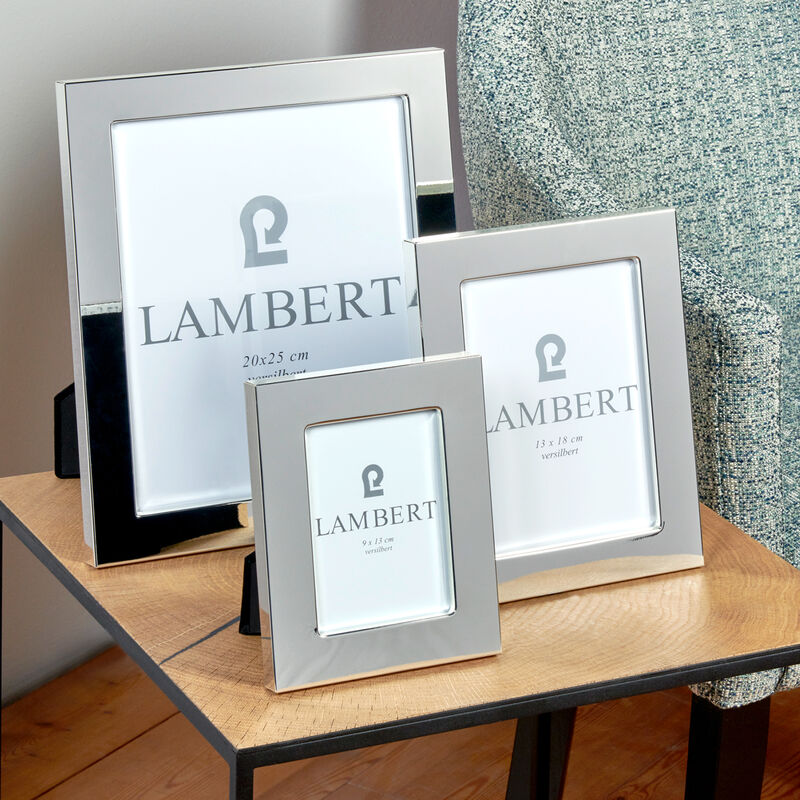Klassisch versilberter Lambert Bilderrahmen in 3 Gren, Fotorahmen, Wechselrahmen, versilbert
