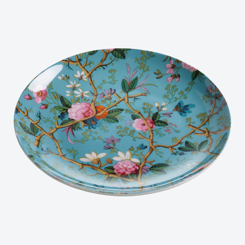 Mix & Match-Teller mit floralen Illustrationen aus dem 18. Jahrhundert