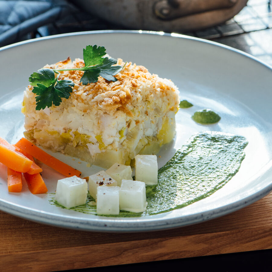 Norwegischer Skrei Auflauf Mit Kohlrabi Mohren Gemuse Rezept Hagen Grote Osterreich Shop