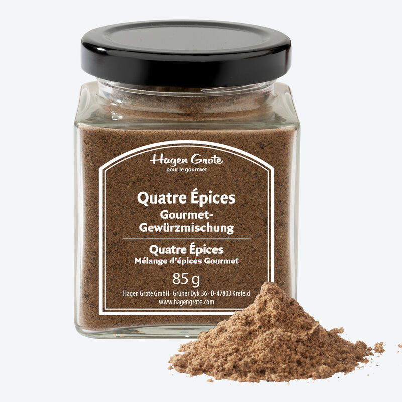 Quatre Épices: Traditionelle Gewürzmischung aromatisiert Fleischragouts, Saucen, Pasteten