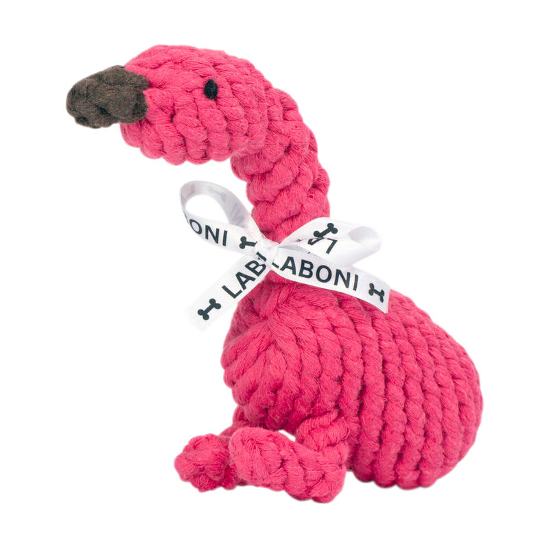 Robustes Hundespielzeug Franzi Flamingo aus zahnpflegendem Baumwolltau