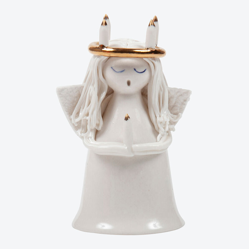 Schwedischer Porzellan-Engel Lucia stimmt auf die Weihnachtszeit ein